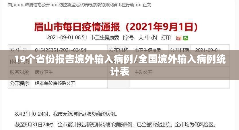 19个省份报告境外输入病例/全国境外输入病例统计表 19个省份报告境外输入病例/全国境外输入病例统计表