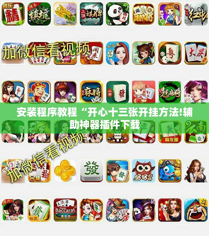 安装程序教程“开心十三张开挂方法!辅助神器插件下载