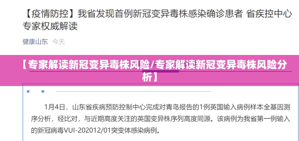 【专家解读新冠变异毒株风险/专家解读新冠变异毒株风险分析】