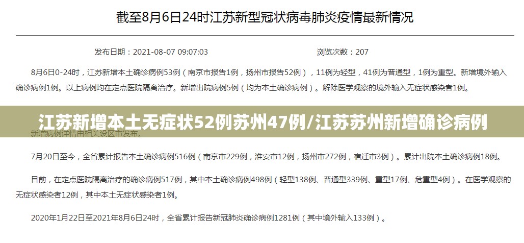 江苏新增本土无症状52例苏州47例/江苏苏州新增确诊病例