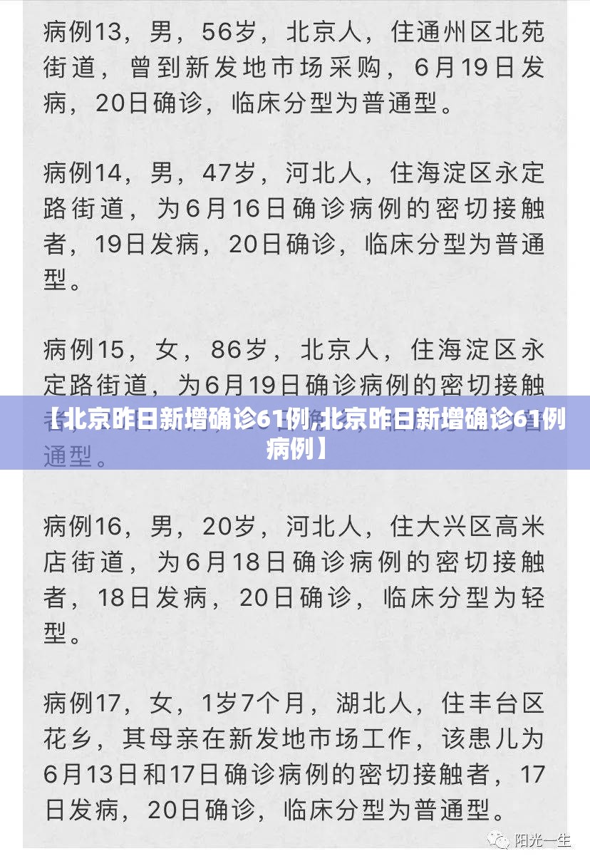 【北京昨日新增确诊61例,北京昨日新增确诊61例病例】