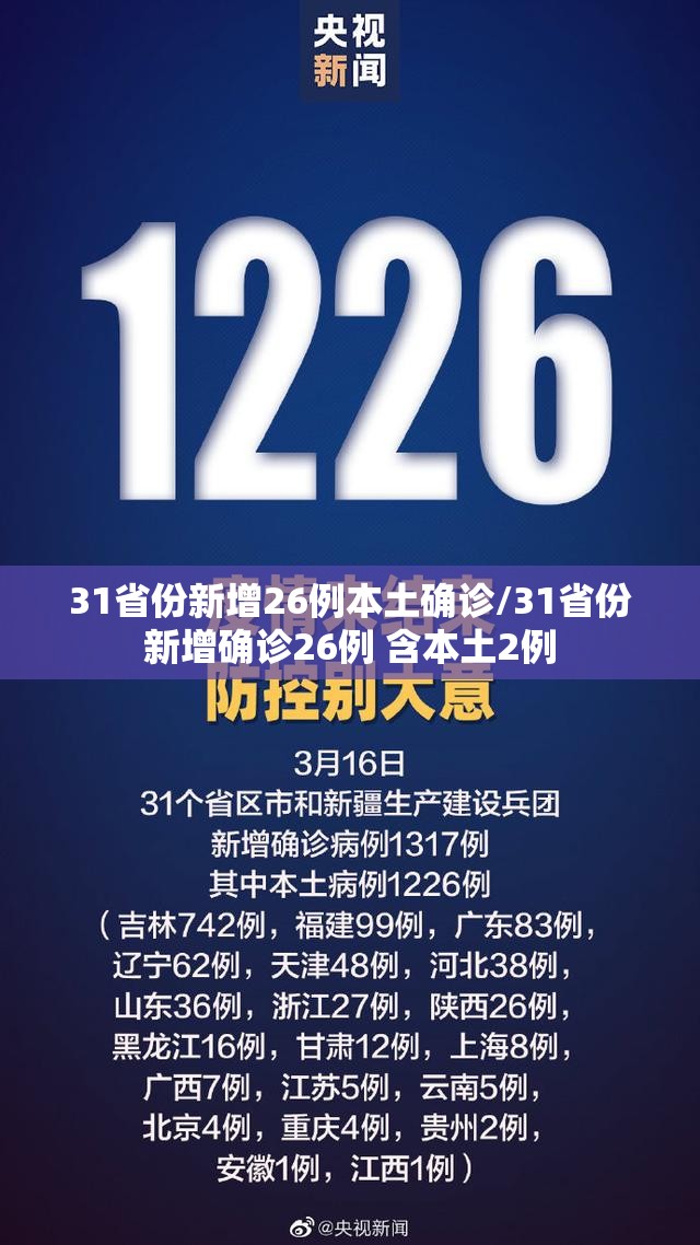 31省份新增26例本土确诊/31省份新增确诊26例 含本土2例