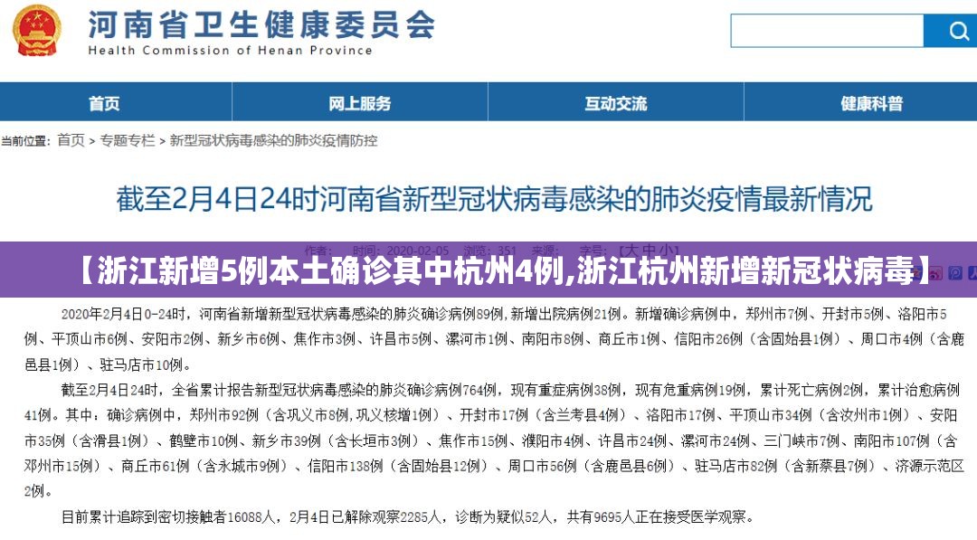 【浙江新增5例本土确诊其中杭州4例,浙江杭州新增新冠状病毒】 【浙江新增5例本土确诊其中杭州4例,浙江杭州新增新冠状病毒】