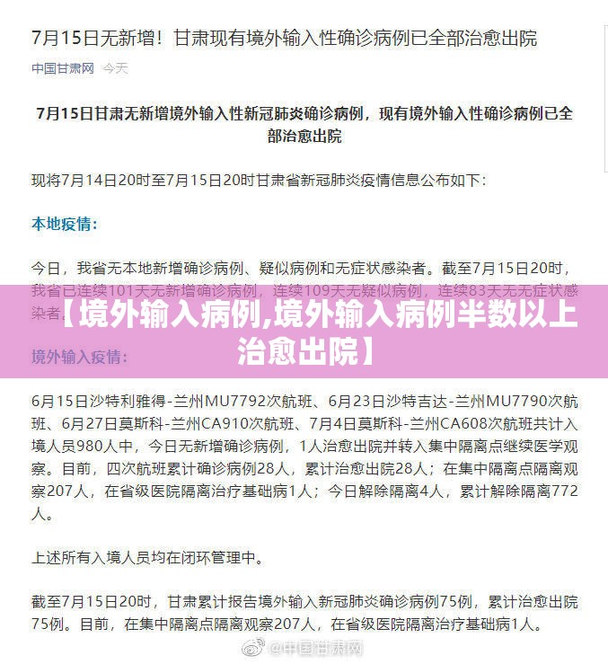 【境外输入病例,境外输入病例半数以上治愈出院】