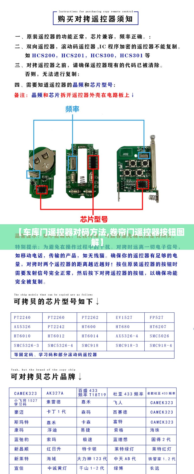 【车库门遥控器对码方法,卷帘门遥控器按钮图解】 【车库门遥控器对码方法,卷帘门遥控器按钮图解】