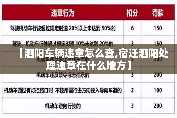 【泗阳车辆违章怎么查,宿迁泗阳处理违章在什么地方】 【泗阳车辆违章怎么查,宿迁泗阳处理违章在什么地方】