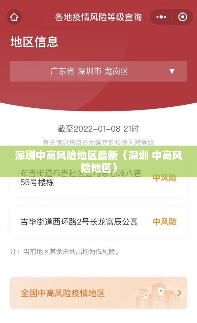 深圳中高风险地区最新(深圳 中高风险地区) 深圳中高风险地区最新(深圳 中高风险地区)