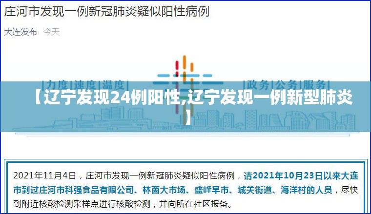 【辽宁发现24例阳性,辽宁发现一例新型肺炎】