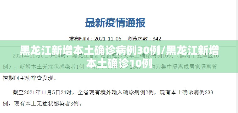 黑龙江新增本土确诊病例30例/黑龙江新增本土确诊10例