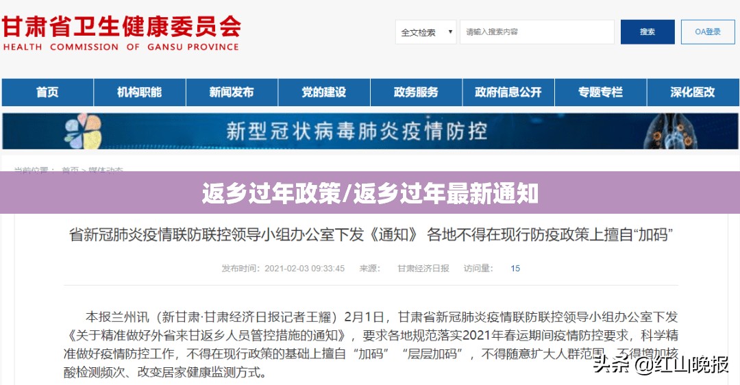 返乡过年政策/返乡过年最新通知