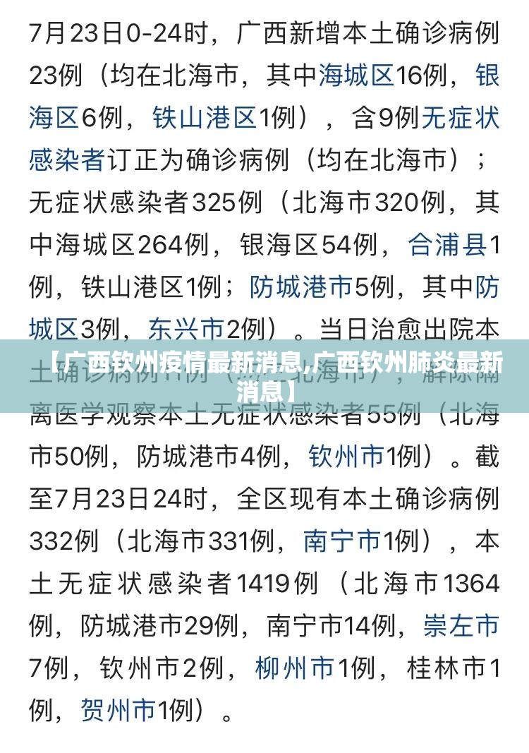 【广西钦州疫情最新消息,广西钦州肺炎最新消息】 【广西钦州疫情最新消息,广西钦州肺炎最新消息】