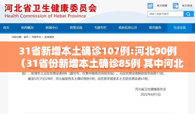 31省新增本土确诊107例:河北90例(31省份新增本土确诊85例 其中河北82例) 31省新增本土确诊107例:河北90例(31省份新增本土确诊85例 其中河北82例)