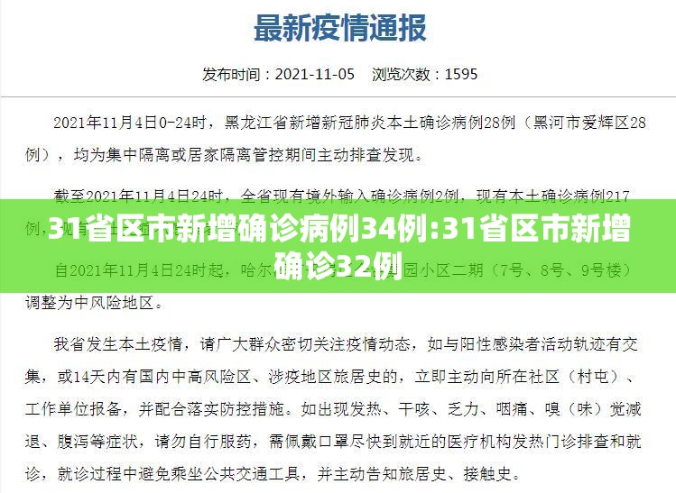 31省区市新增确诊病例34例:31省区市新增确诊32例