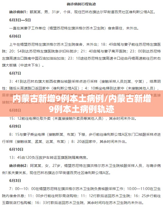 内蒙古新增9例本土病例/内蒙古新增9例本土病例轨迹 内蒙古新增9例本土病例/内蒙古新增9例本土病例轨迹
