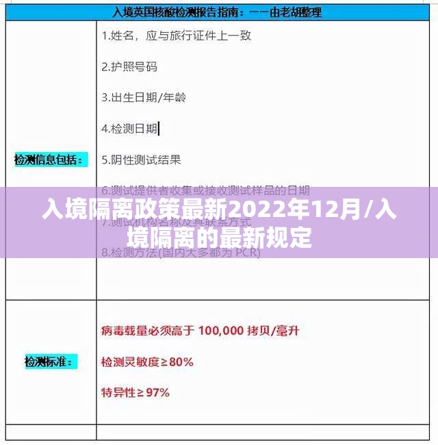 入境隔离政策最新2022年12月/入境隔离的最新规定