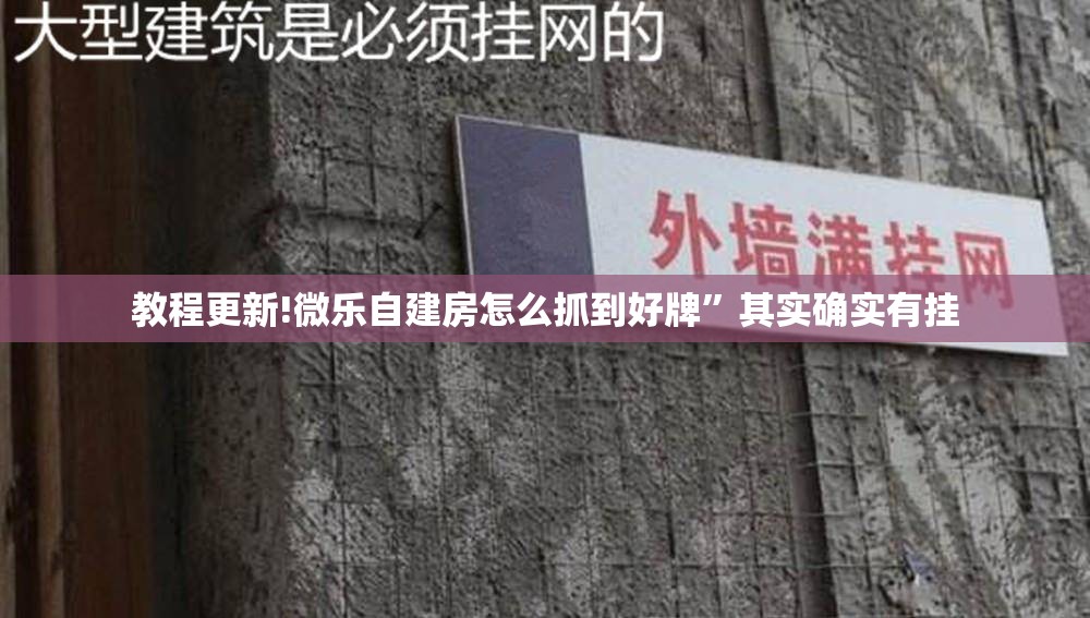 教程更新!微乐自建房怎么抓到好牌”其实确实有挂