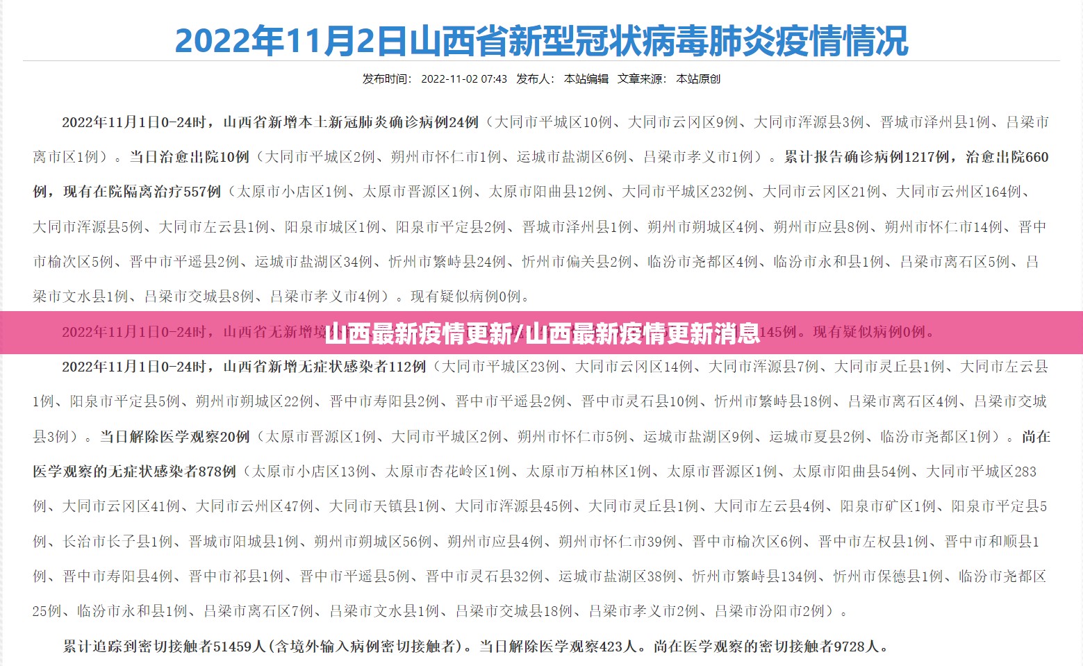 山西最新疫情更新/山西最新疫情更新消息