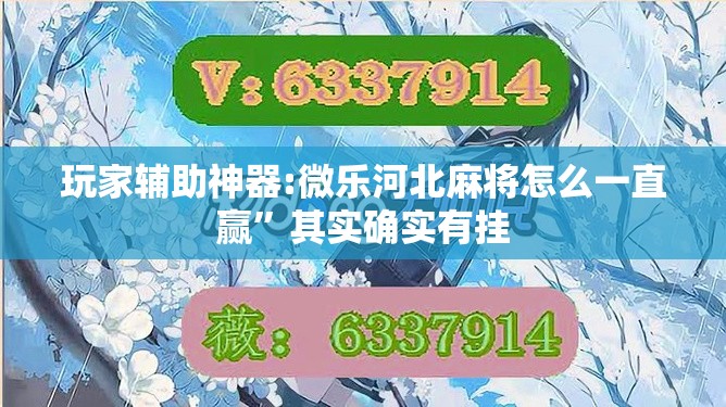 玩家辅助神器:微乐河北麻将怎么一直赢	”其实确实有挂