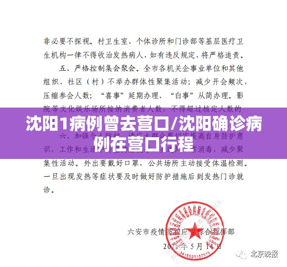 沈阳1病例曾去营口/沈阳确诊病例在营口行程