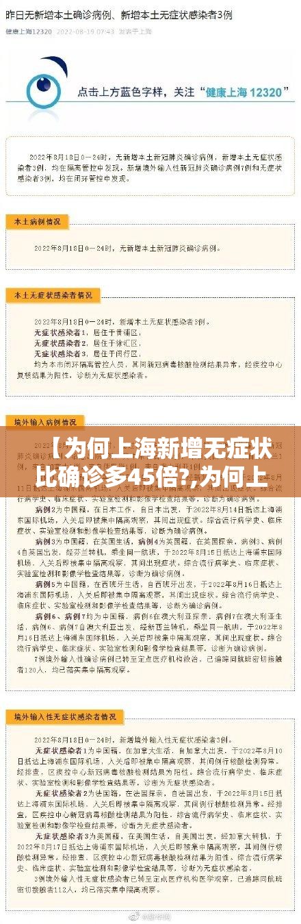 【为何上海新增无症状比确诊多45倍?,为何上海新增无症状比确诊多45倍呢】 【为何上海新增无症状比确诊多45倍?,为何上海新增无症状比确诊多45倍呢】