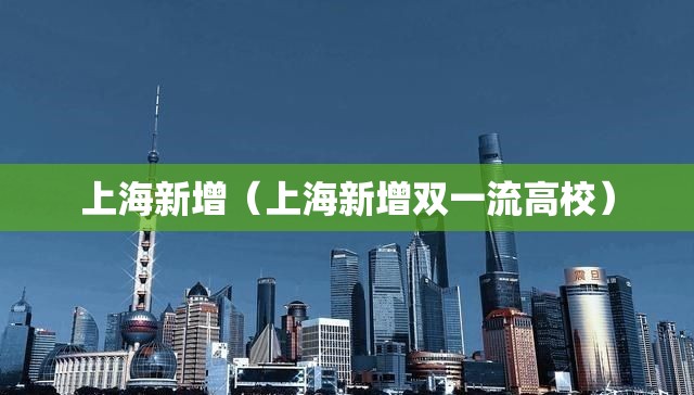 上海新增（上海新增双一流高校）