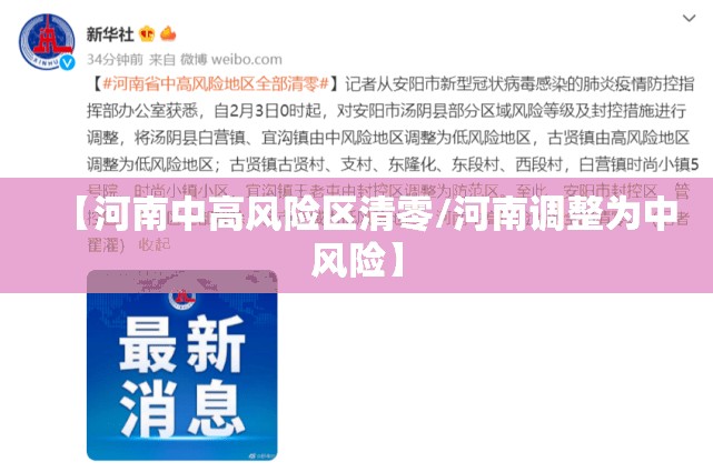 【河南中高风险区清零/河南调整为中风险】 【河南中高风险区清零/河南调整为中风险】