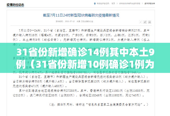 31省份新增确诊14例其中本土9例（31省份新增10例确诊1例为本土病例）