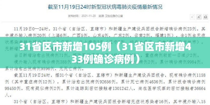 31省区市新增105例（31省区市新增433例确诊病例）
