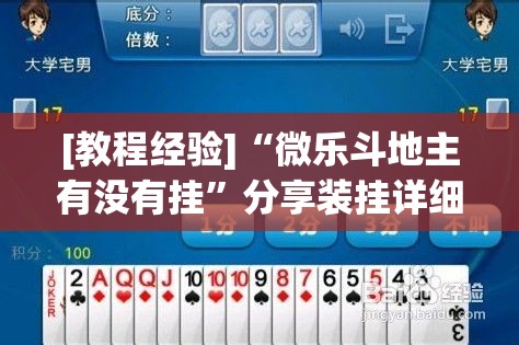[教程经验]“微乐斗地主有没有挂”分享装挂详细步骤