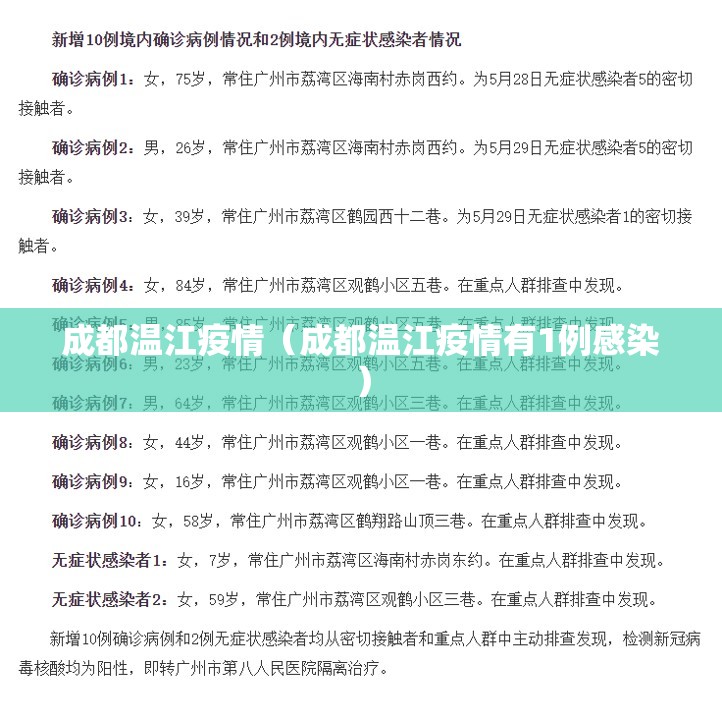 成都温江疫情(成都温江疫情有1例感染) 成都温江疫情(成都温江疫情有1例感染)
