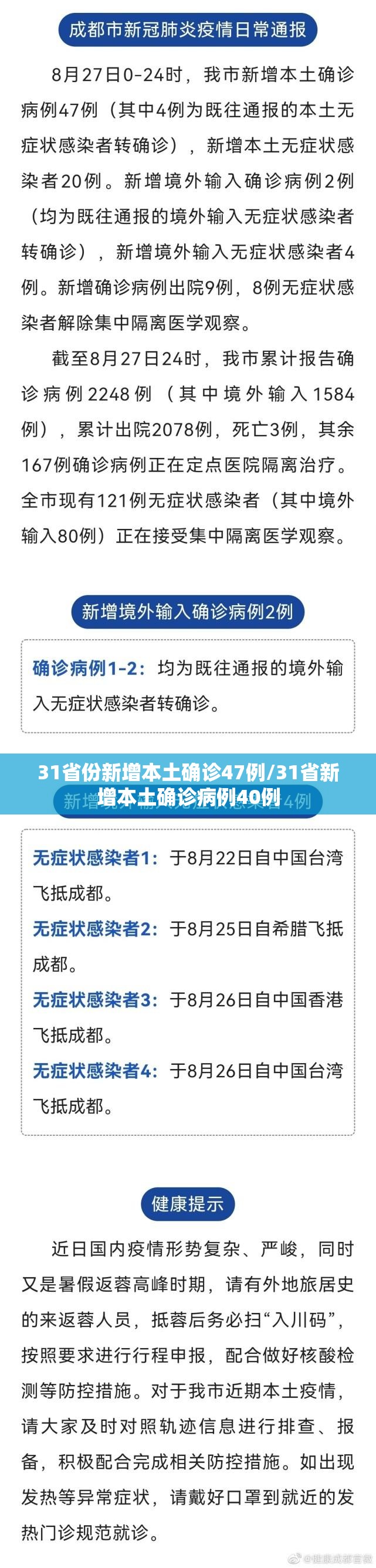 31省份新增本土确诊47例/31省新增本土确诊病例40例 31省份新增本土确诊47例/31省新增本土确诊病例40例