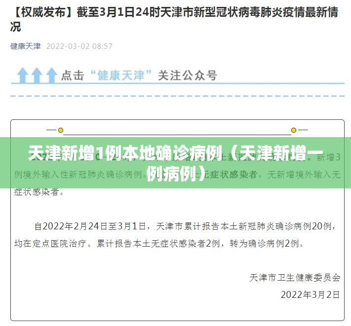 天津新增1例本地确诊病例(天津新增一例病例) 天津新增1例本地确诊病例(天津新增一例病例)