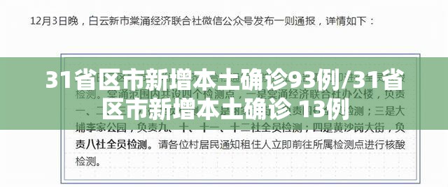 31省区市新增本土确诊93例/31省区市新增本土确诊 13例 31省区市新增本土确诊93例/31省区市新增本土确诊 13例