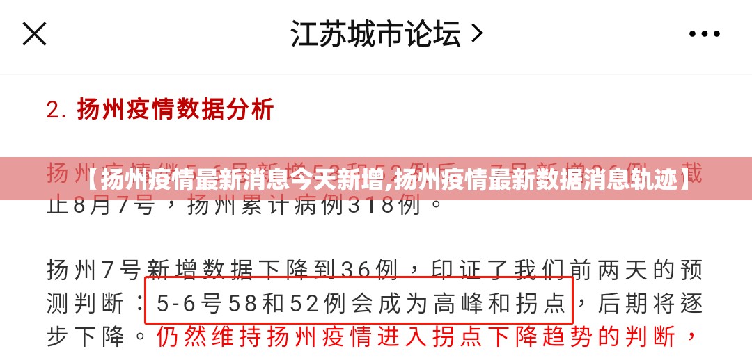 【扬州疫情最新消息今天新增,扬州疫情最新数据消息轨迹】