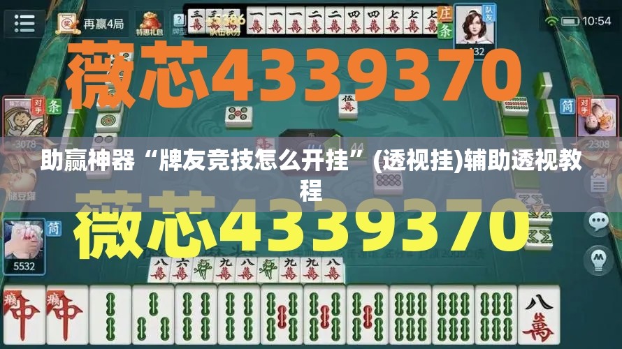 助赢神器“牌友竞技怎么开挂”(透视挂)辅助透视教程