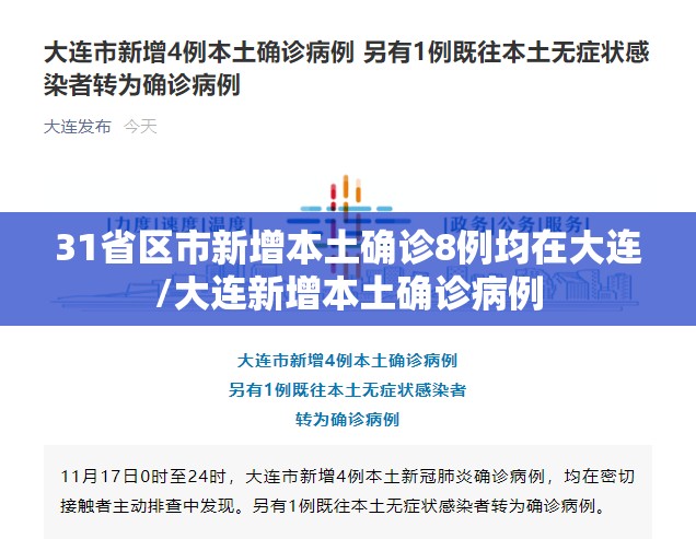 31省区市新增本土确诊8例均在大连/大连新增本土确诊病例 31省区市新增本土确诊8例均在大连/大连新增本土确诊病例