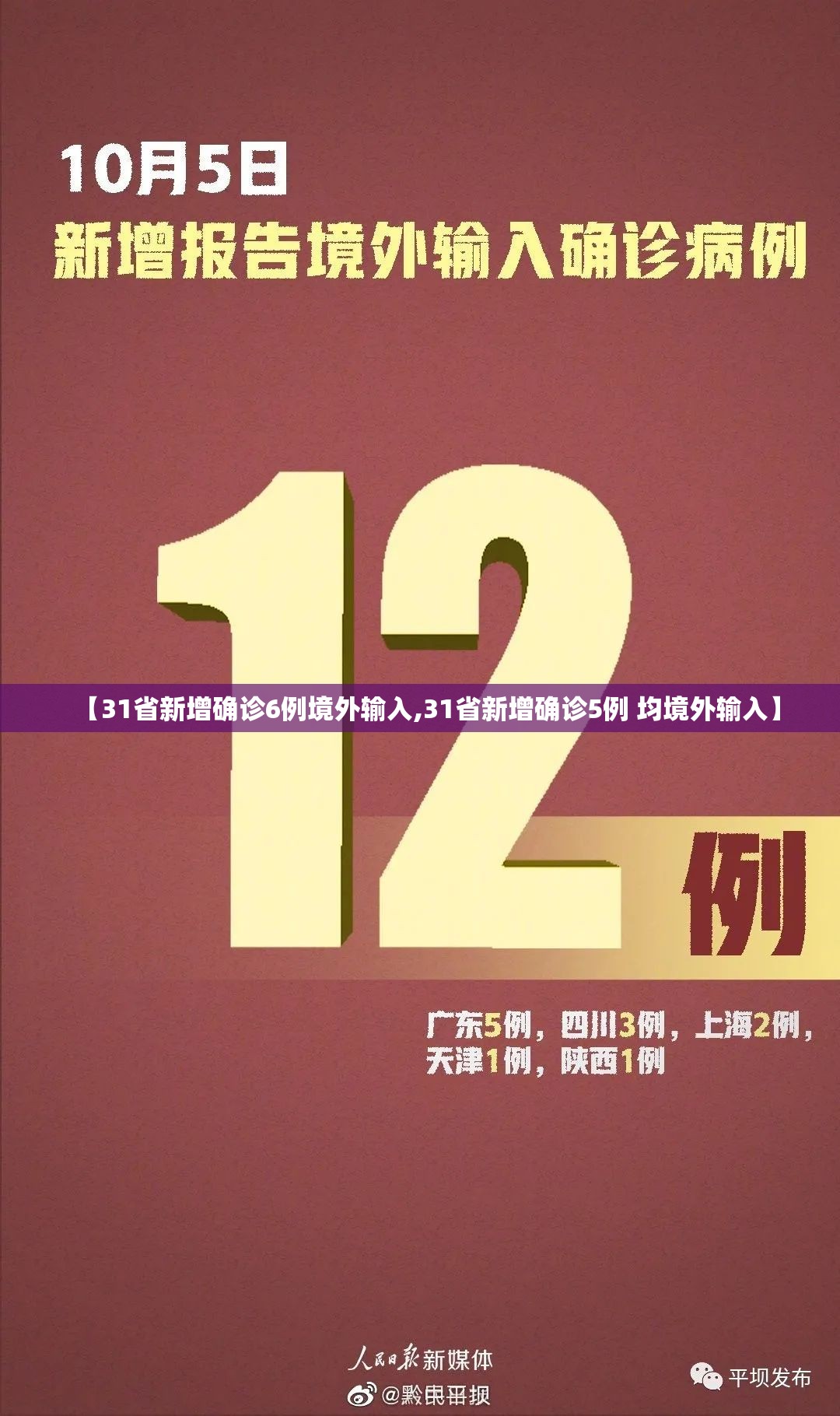 【31省新增确诊6例境外输入,31省新增确诊5例 均境外输入】
