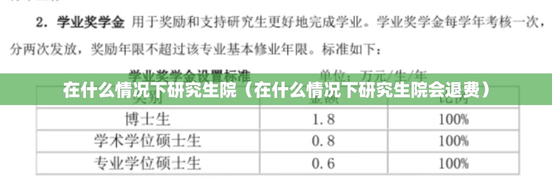 在什么情况下研究生院(在什么情况下研究生院会退费) 在什么情况下研究生院(在什么情况下研究生院会退费)