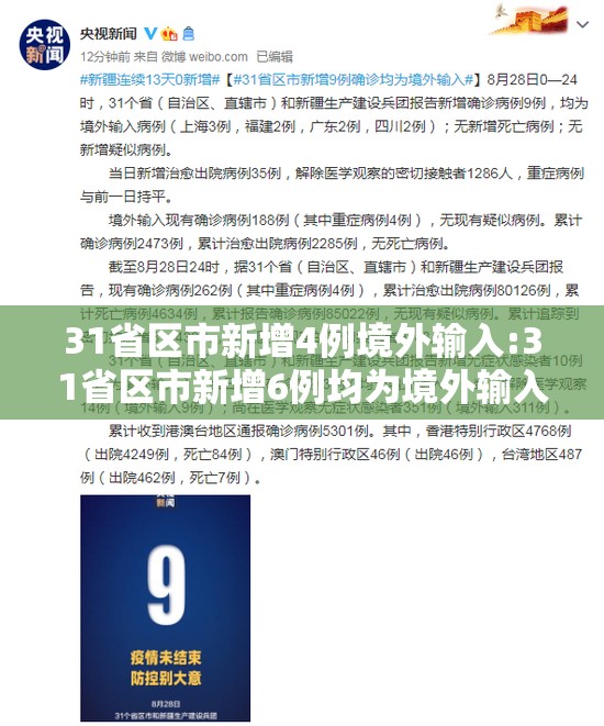 31省区市新增4例境外输入:31省区市新增6例均为境外输入 31省区市新增4例境外输入:31省区市新增6例均为境外输入
