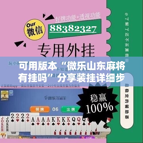 可用版本“微乐山东麻将有挂吗”分享装挂详细步骤