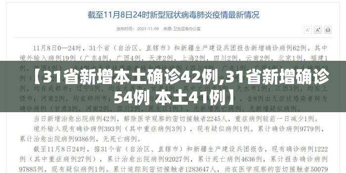 【31省新增本土确诊42例,31省新增确诊54例 本土41例】