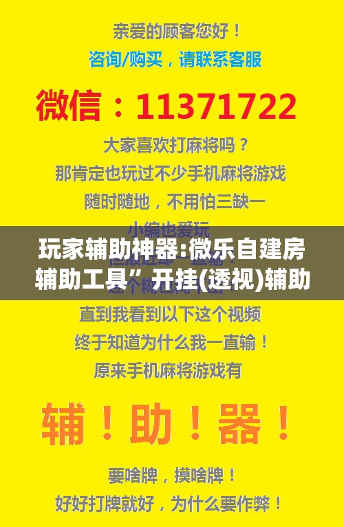 玩家辅助神器:微乐自建房辅助工具	”开挂(透视)辅助神器