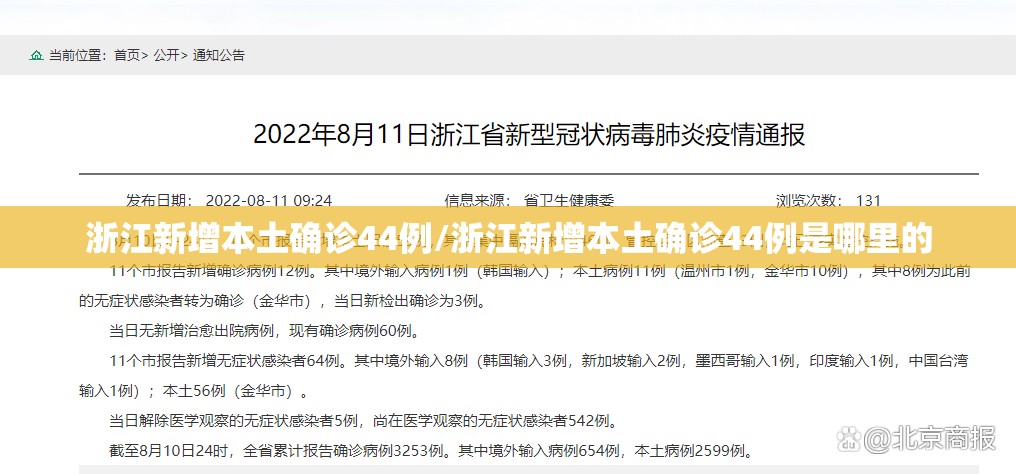 浙江新增本土确诊44例/浙江新增本土确诊44例是哪里的 浙江新增本土确诊44例/浙江新增本土确诊44例是哪里的