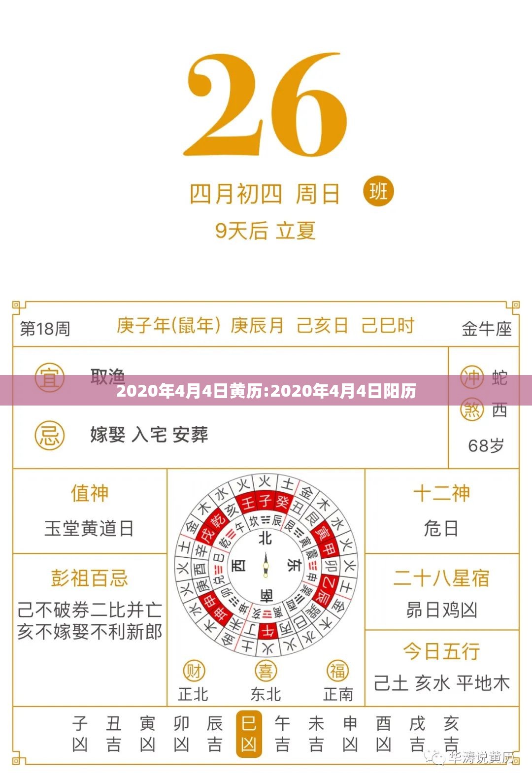 2020年4月4日黄历:2020年4月4日阳历 2020年4月4日黄历:2020年4月4日阳历