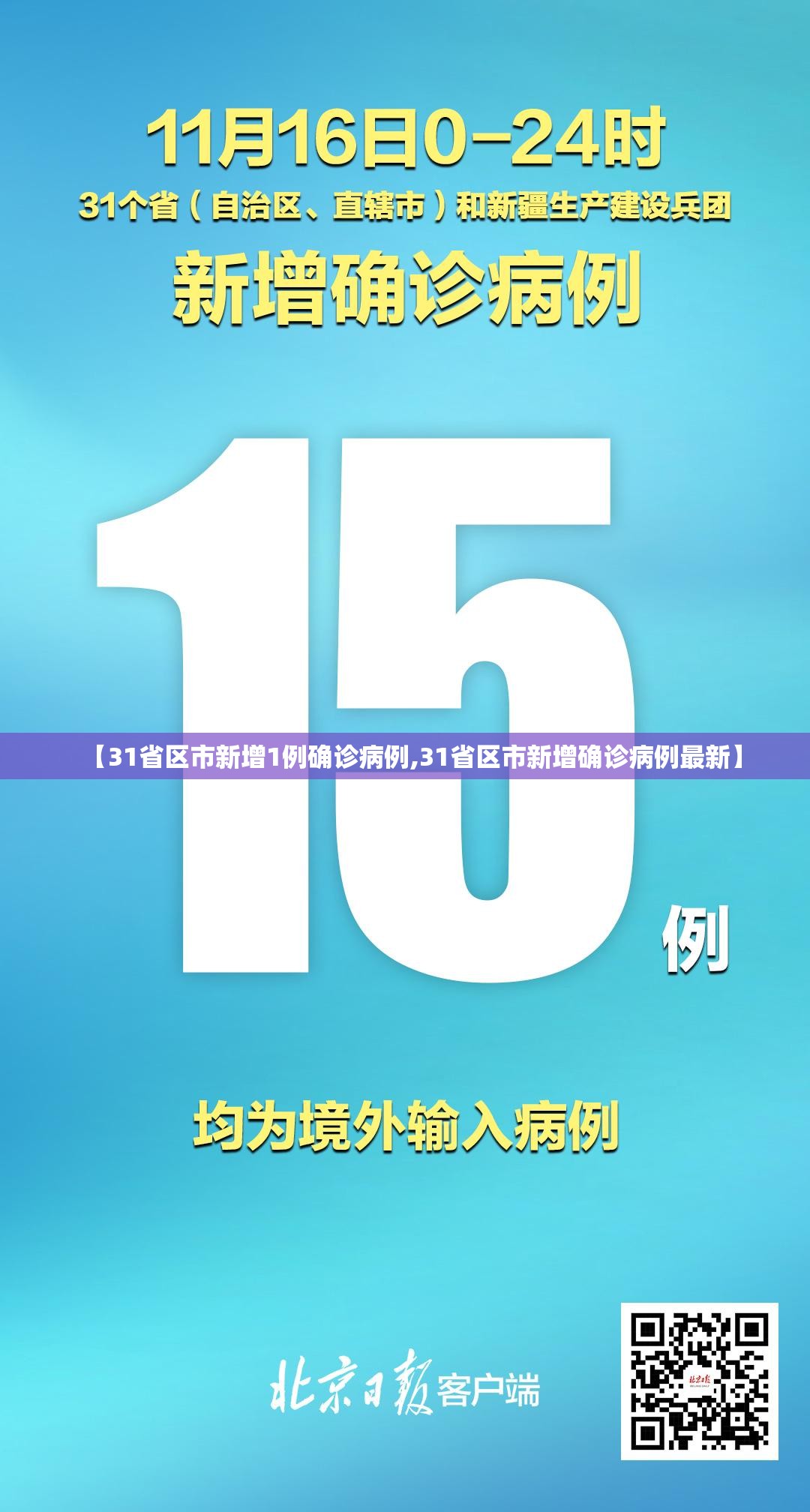 【31省区市新增1例确诊病例,31省区市新增确诊病例最新】