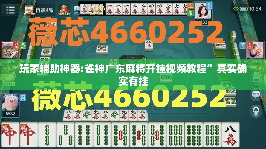 玩家辅助神器:雀神广东麻将开挂视频教程”其实确实有挂