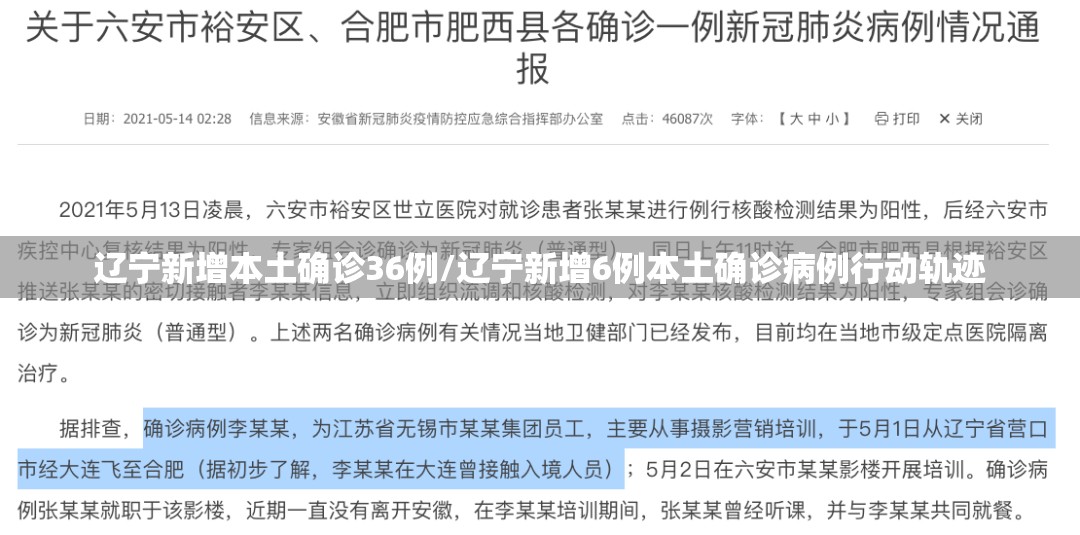 辽宁新增本土确诊36例/辽宁新增6例本土确诊病例行动轨迹 辽宁新增本土确诊36例/辽宁新增6例本土确诊病例行动轨迹