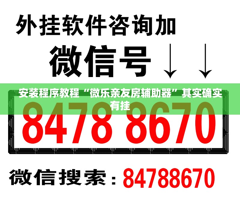 安装程序教程“微乐亲友房辅助器”其实确实有挂