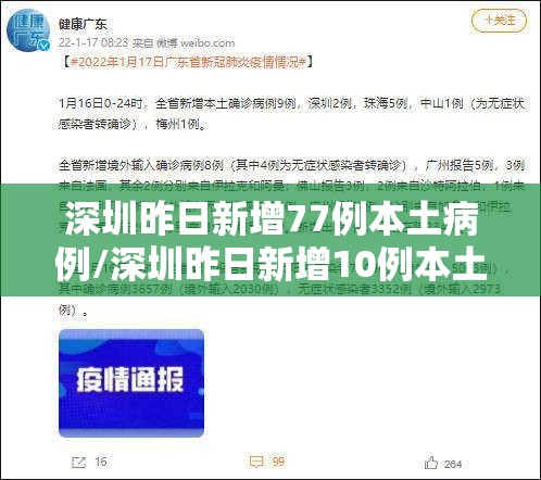 深圳昨日新增77例本土病例/深圳昨日新增10例本土确诊 深圳昨日新增77例本土病例/深圳昨日新增10例本土确诊