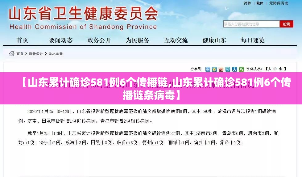 【山东累计确诊581例6个传播链,山东累计确诊581例6个传播链条病毒】